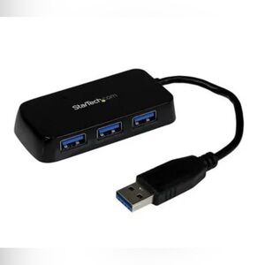StarTech Portable 4 Port SuperSpeed USB 3.0 USB Hub, ST4300MINU3B, Black